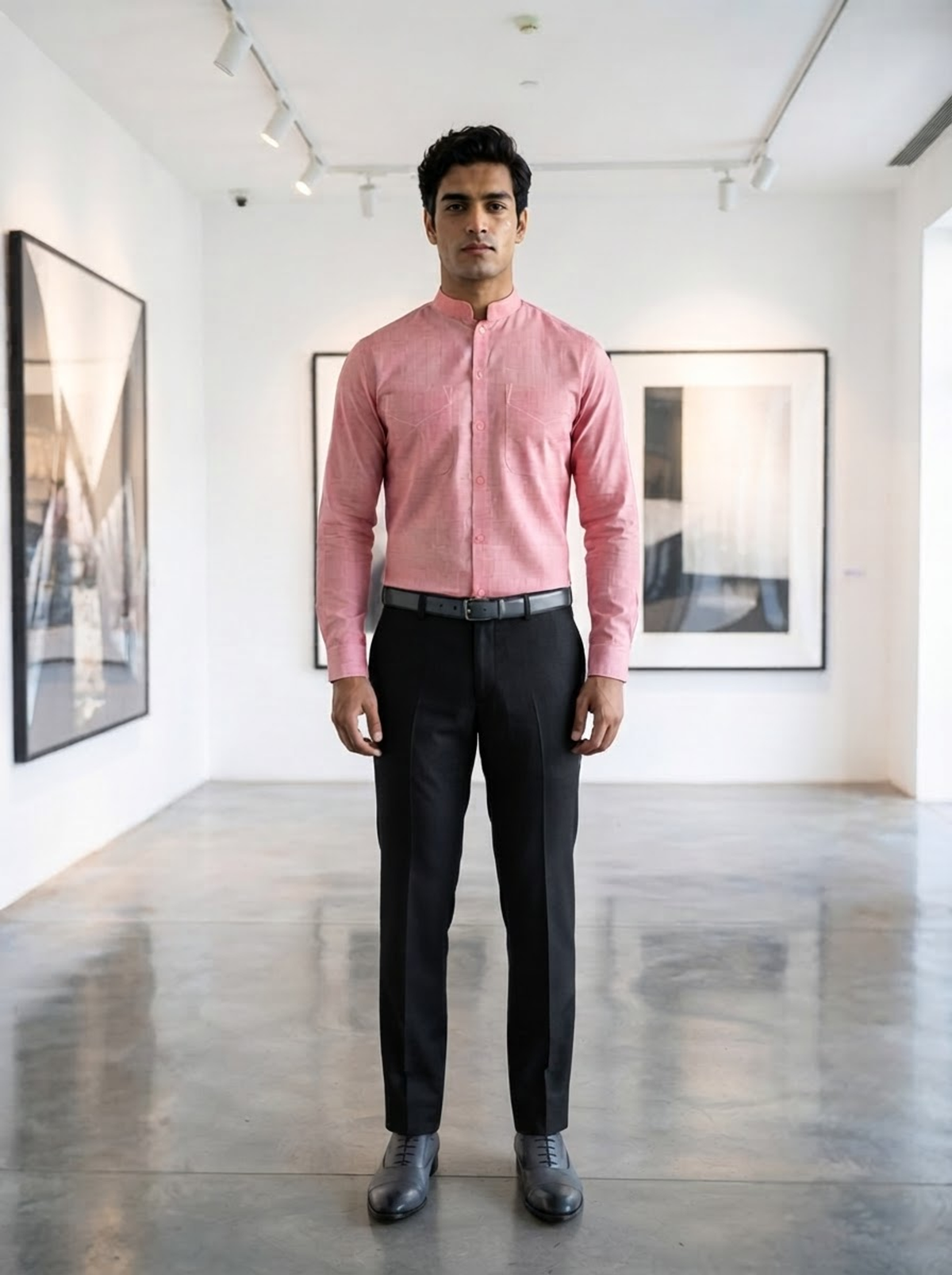 Pink Khadi Cotton Shirt for Men