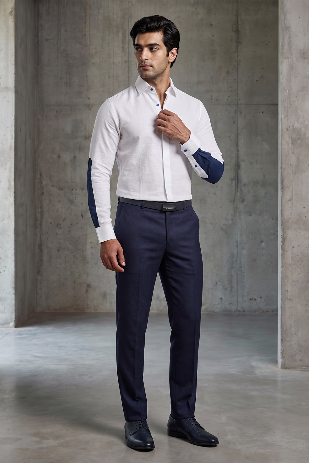 White Linen Shirt | Elbow Detailing