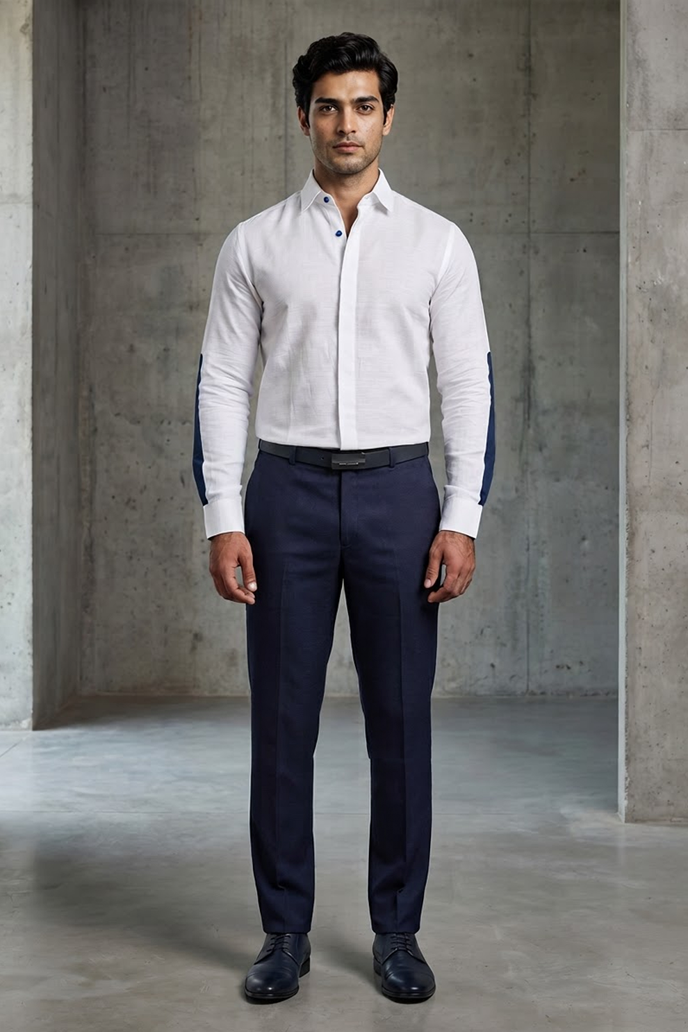 White Linen Shirt | Elbow Detailing