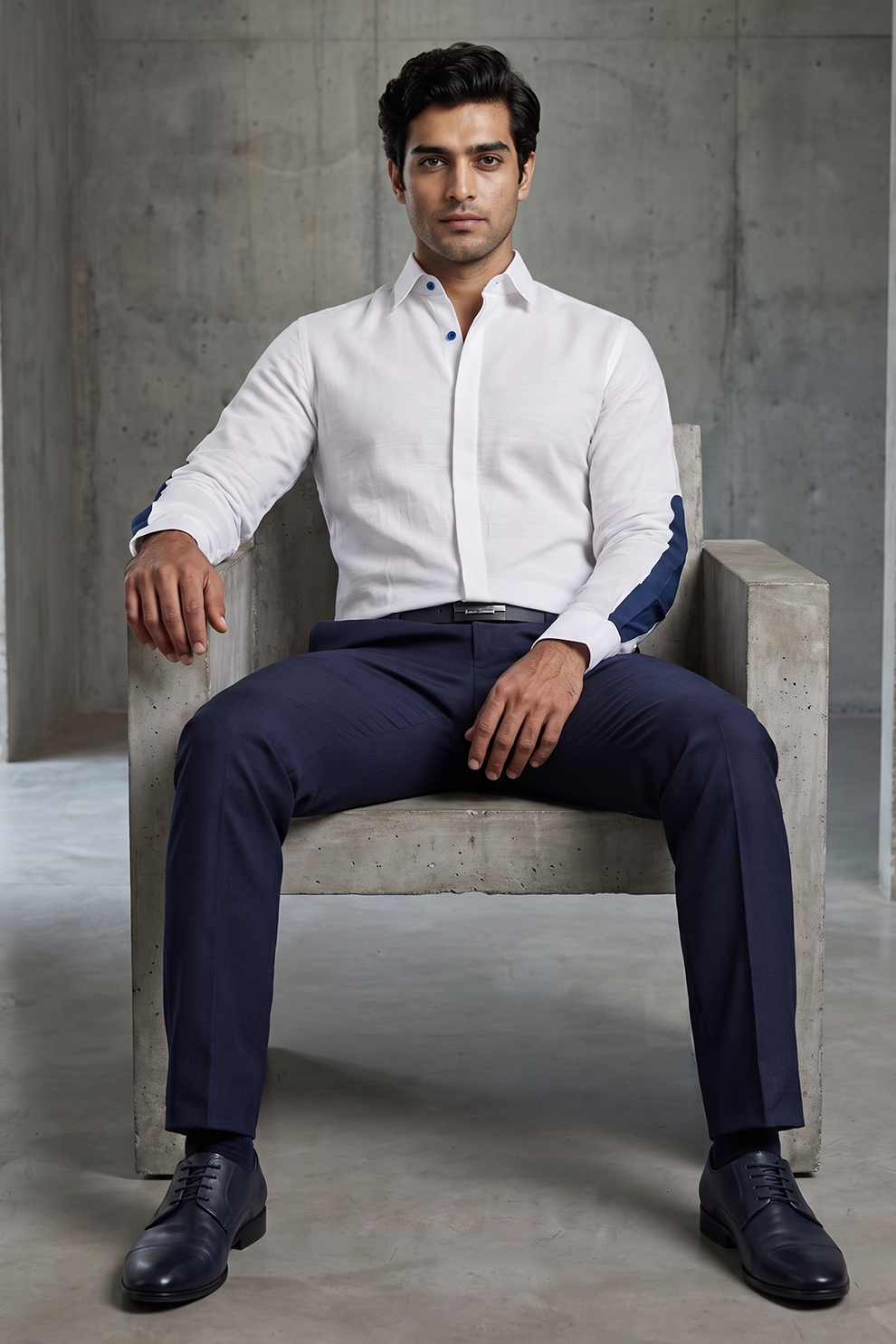 White Linen Shirt | Elbow Detailing