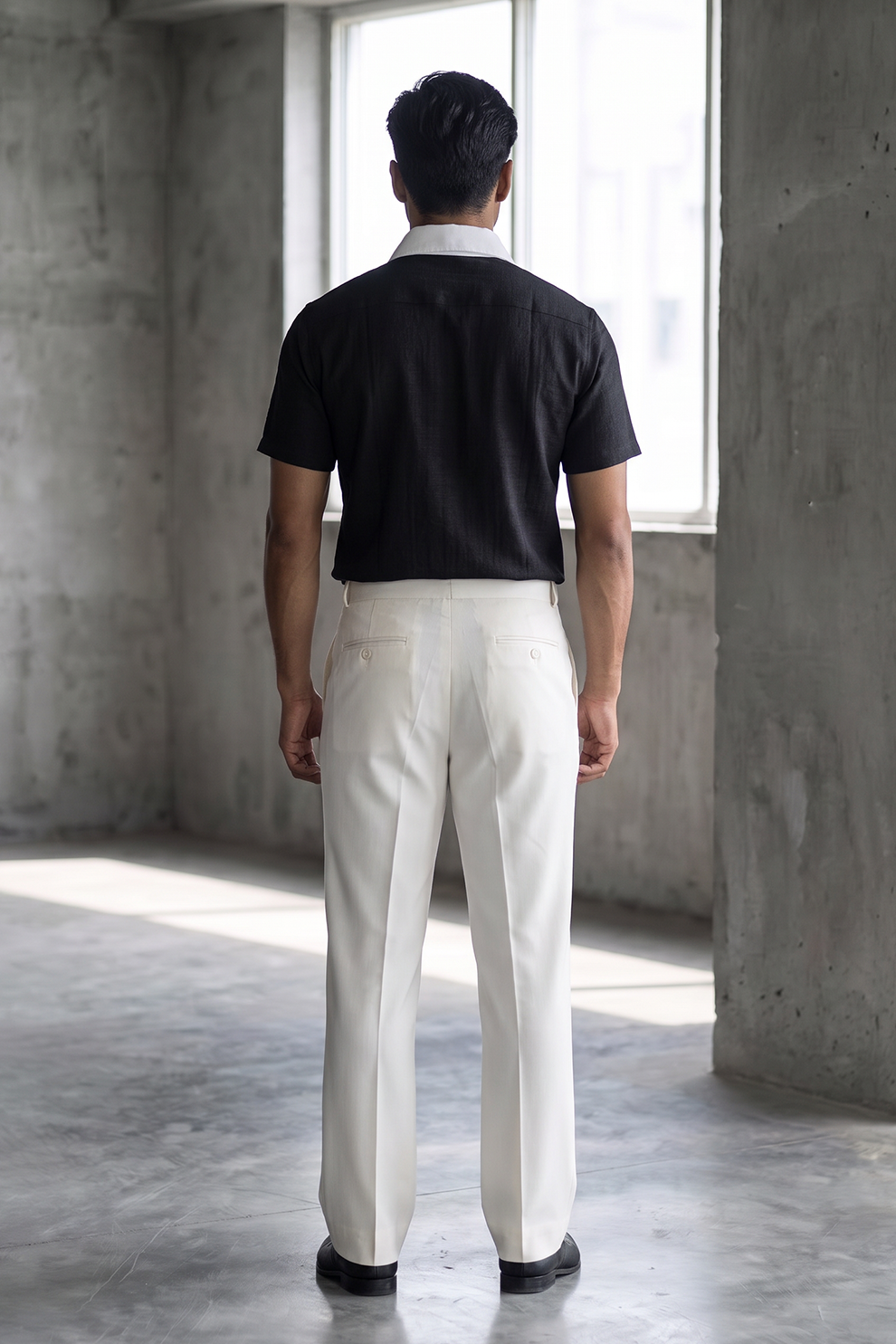Linen Polo T-Shirt - Black
