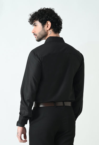 Indyslay Black Designer premium stone work Cotton sheen Shirt (Lion)