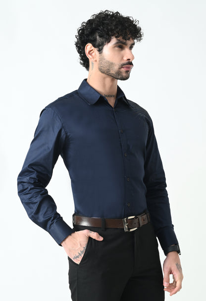 Indyslay Blue Designer premium stone work Cotton sheen Shirt (Sun Rays)