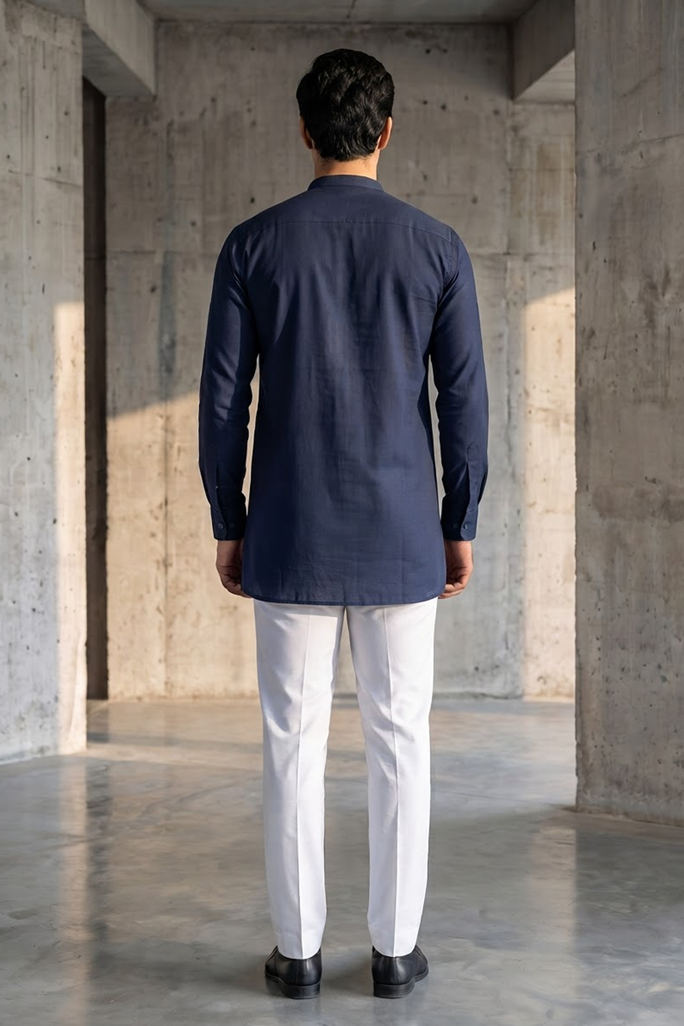 Guru Linen Kurta | Midnight Blue
