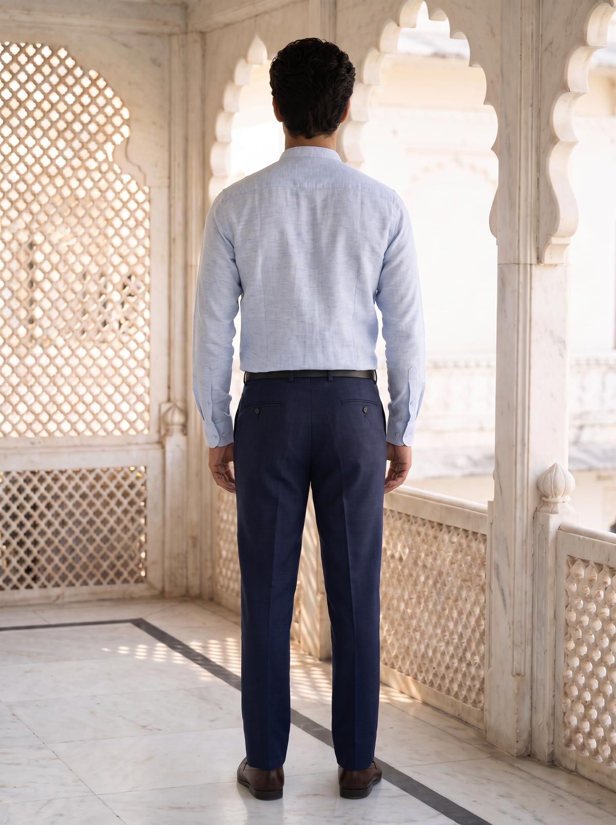 Light Blue Khadi Cotton Shirt