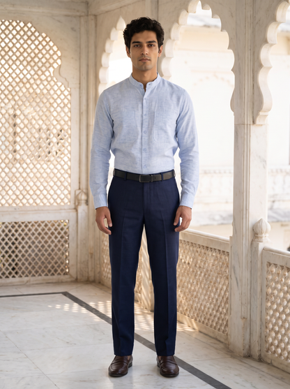 Light Blue Khadi Cotton Shirt