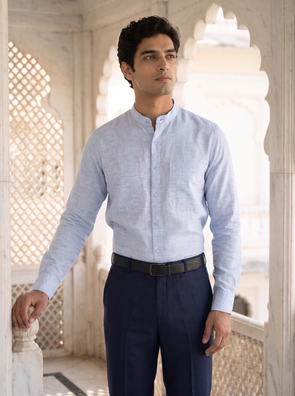Light Blue Khadi Cotton Shirt
