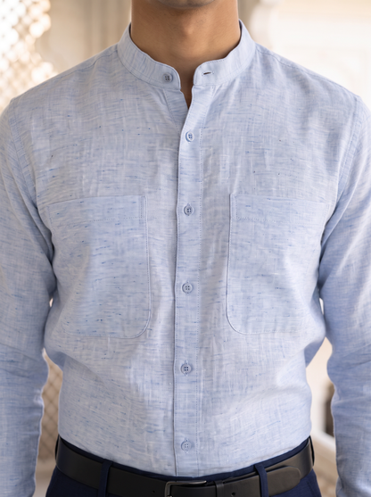 Light Blue Khadi Cotton Shirt